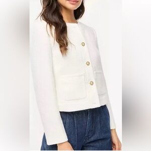J. Crew Cropped Off White Lady Jacket Blazer Size 10